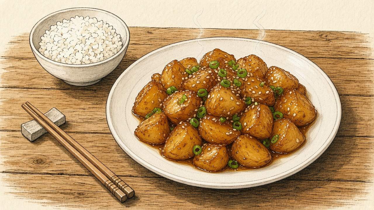 감자조림 일러스트