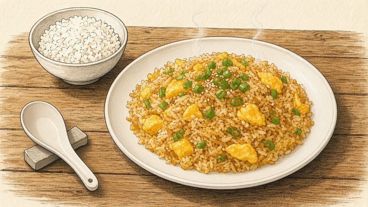 계란볶음밥 일러스트