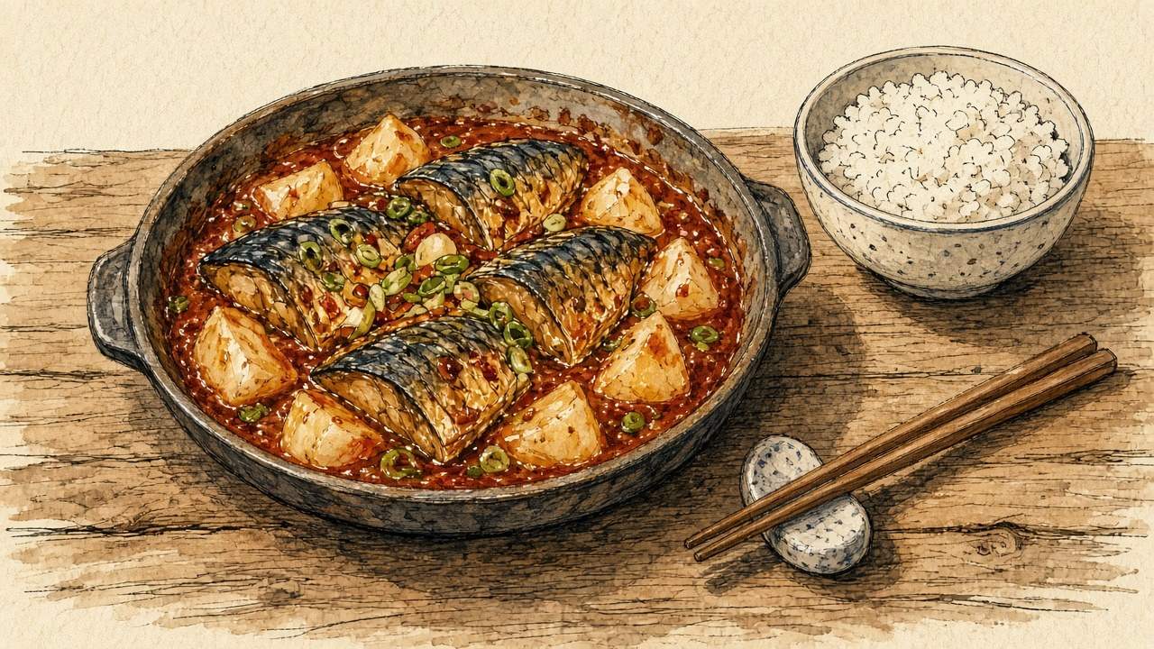 고등어조림 일러스트