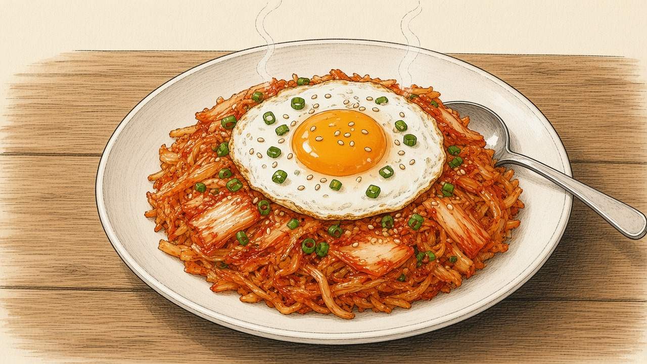 김치볶음밥 일러스트