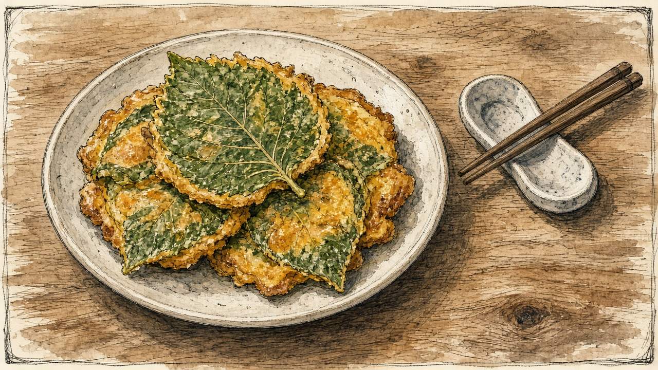 깻잎전 일러스트