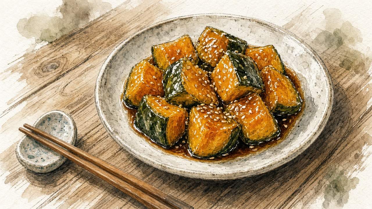 단호박조림 일러스트
