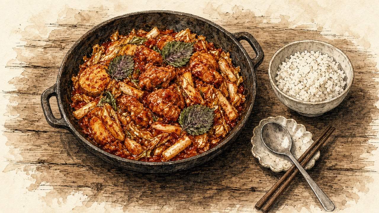 닭갈비 일러스트