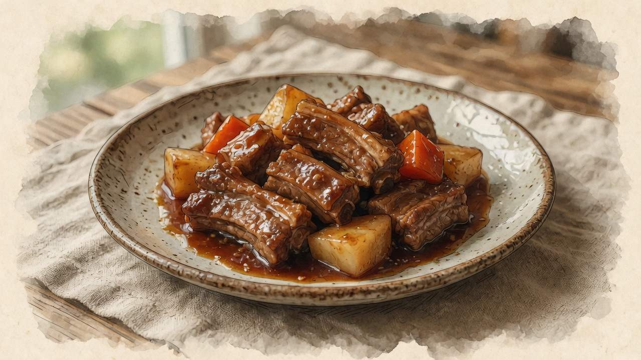 돼지갈비찜 일러스트
