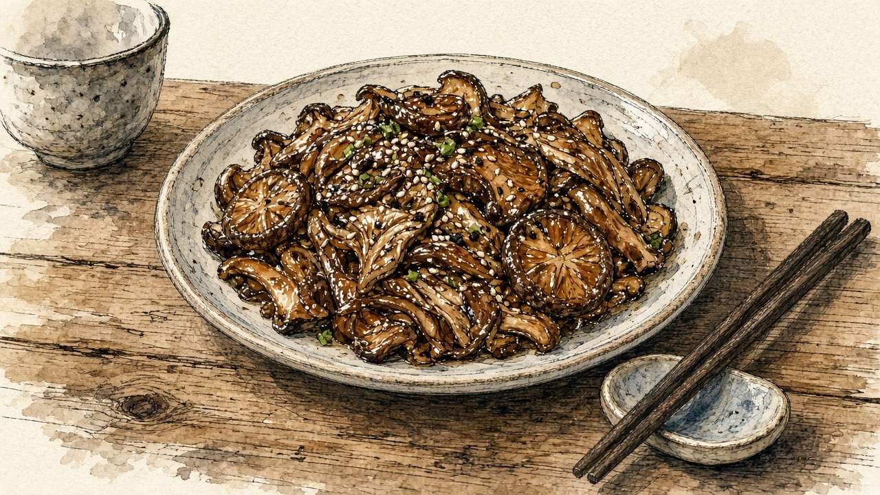버섯볶음 일러스트
