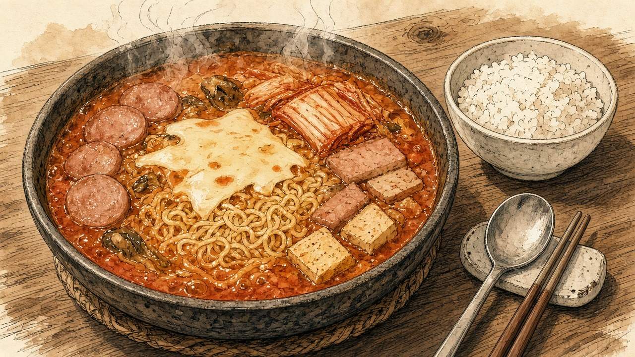 부대찌개 일러스트