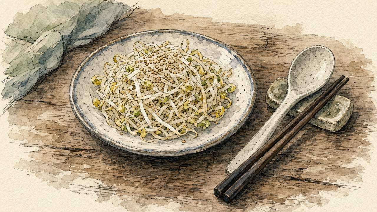 숙주나물 일러스트