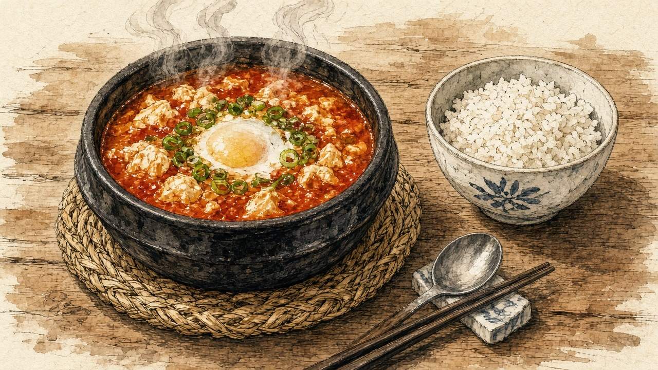순두부찌개 일러스트