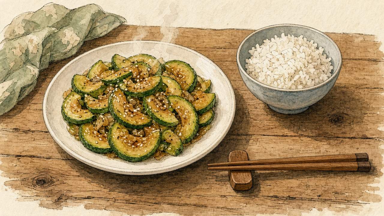 애호박볶음 일러스트