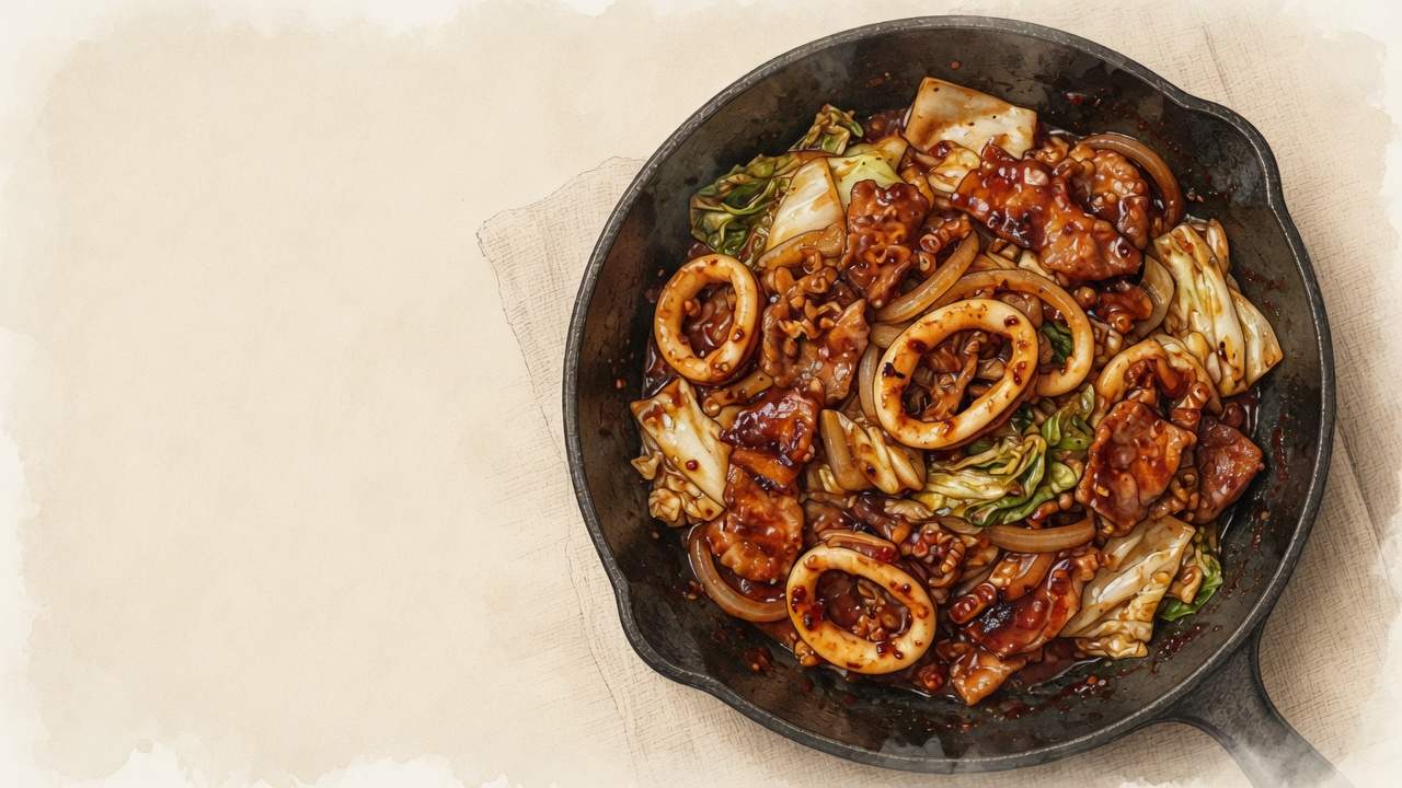 오삼불고기 일러스트