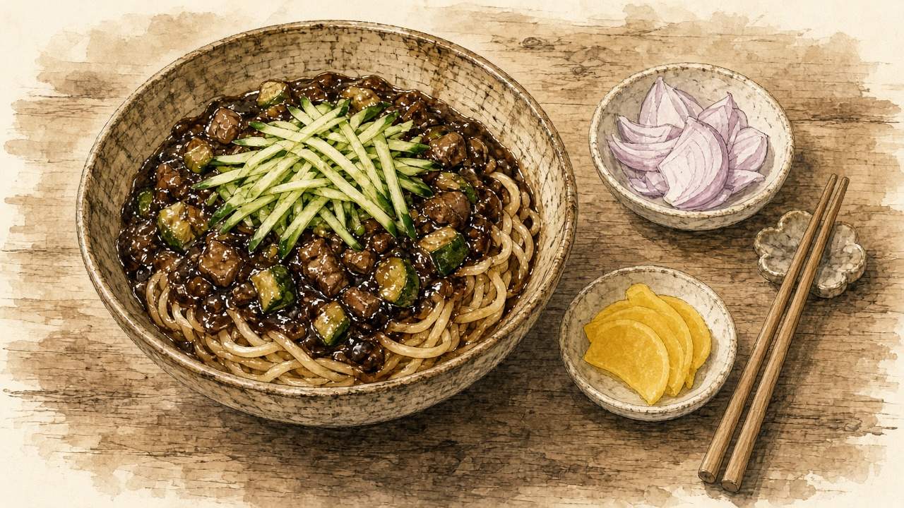 짜장면 일러스트