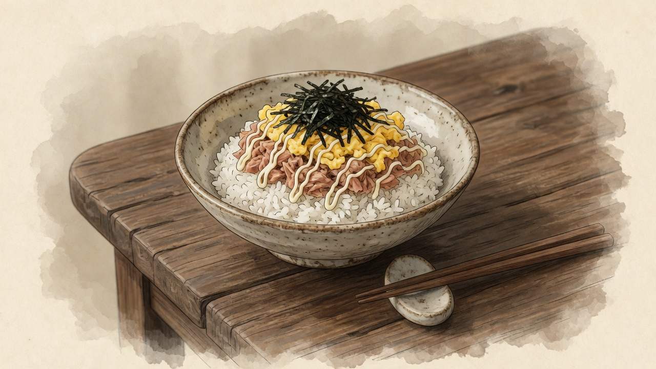 참치마요덮밥 일러스트