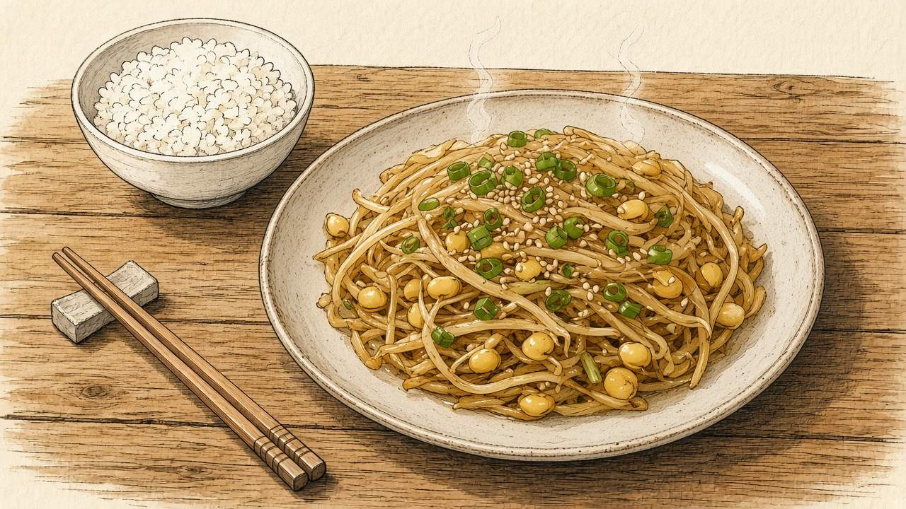 콩나물무침 일러스트