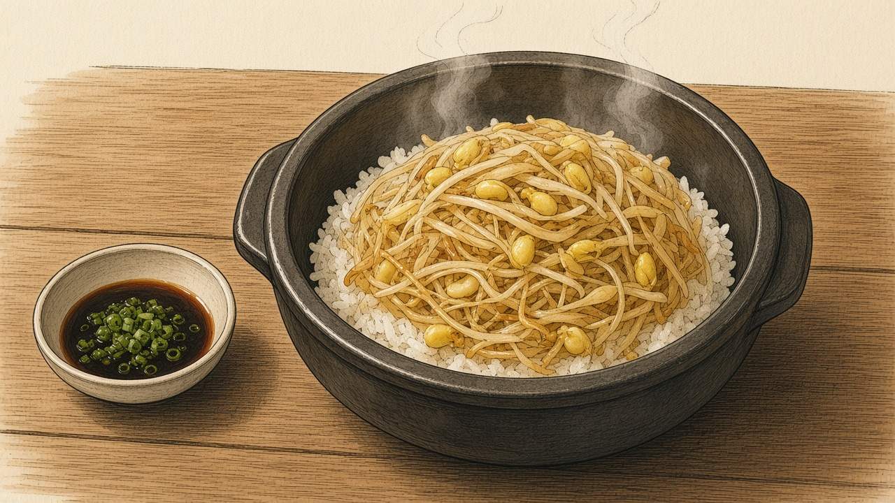 콩나물밥 일러스트